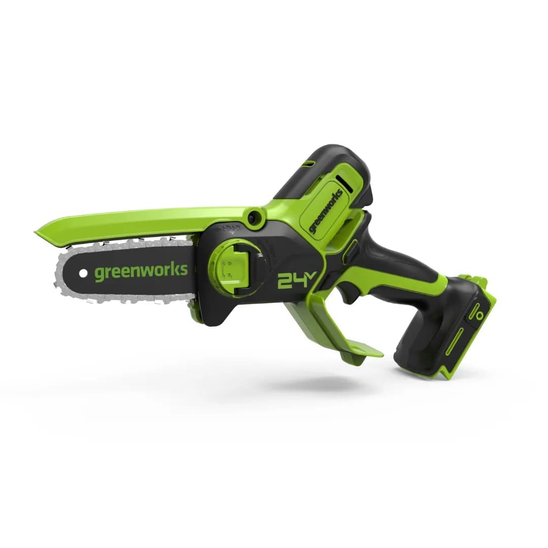 Цепная мини пила аккумуляторная Greenworks G24MCS10K2, 24V
