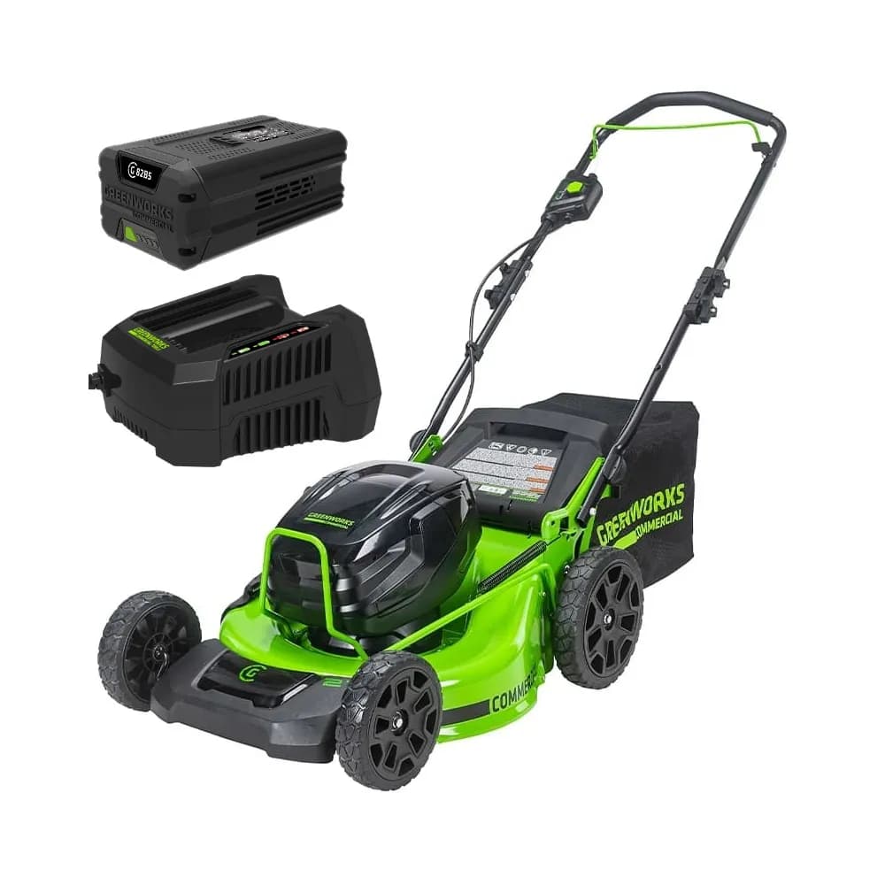 Газонокосилка аккумуляторная Greenworks GC82HPLM51, 82V, 51 см, бесщеточная, с 1хАКБ 5 Ач и ЗУ