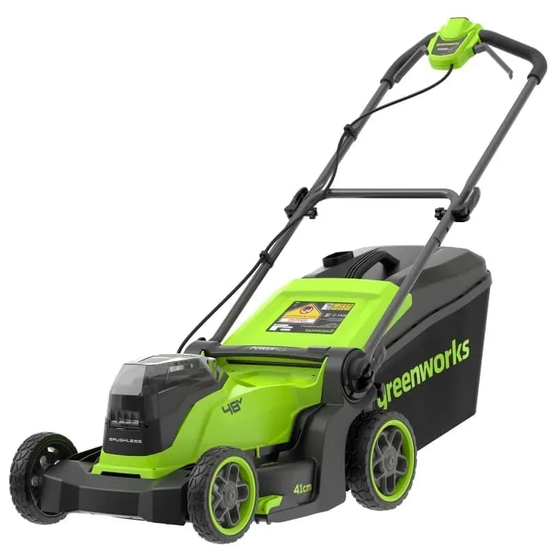 Газонокосилка аккумуляторная Greenworks GD24X2LM411, 2х24V, 41 см, c 2хАКБ 4Ач и ЗУ