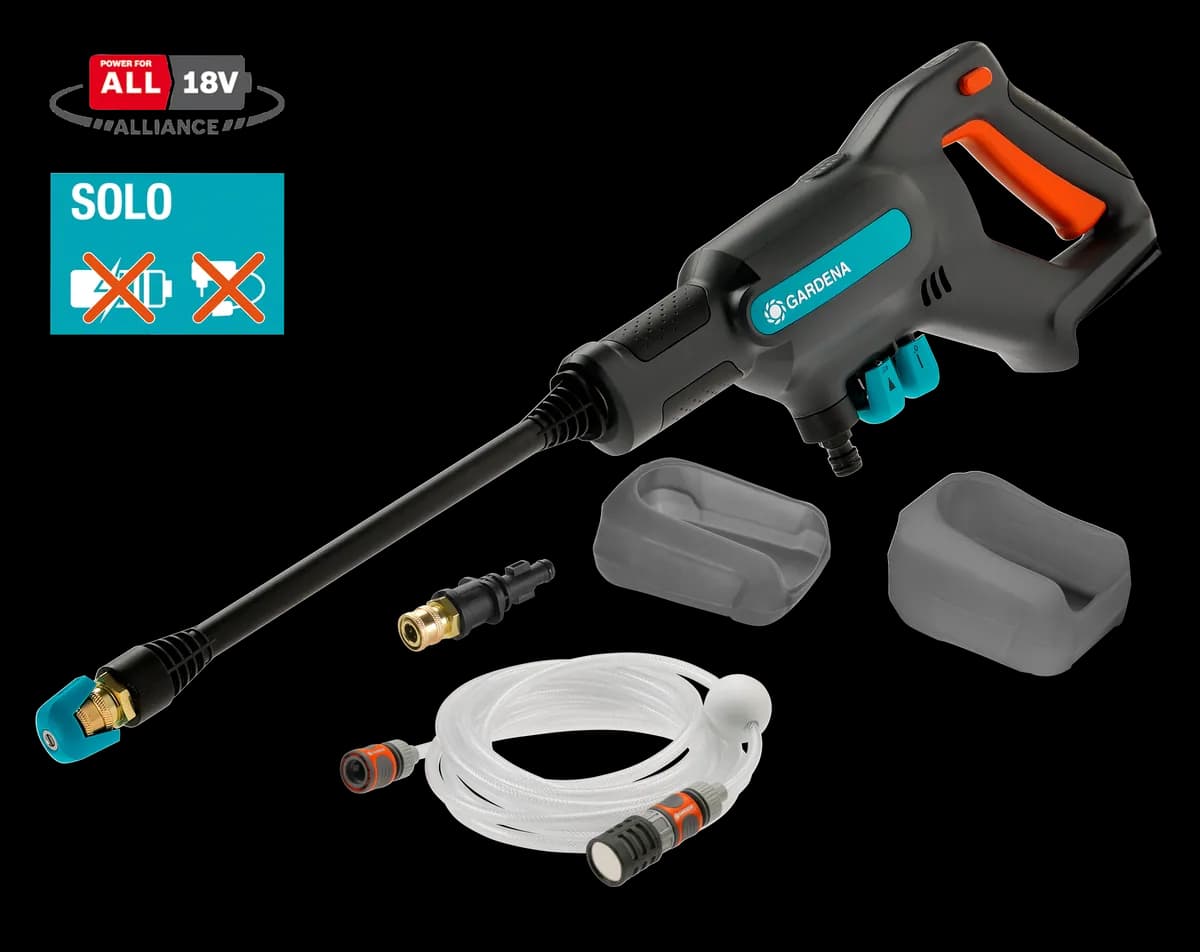 Мойка высокого давления аккумуляторная Gardena AquaClean 24-18V P4A Solo, 18 В, давление 24 бар, без АКБ и ЗУ