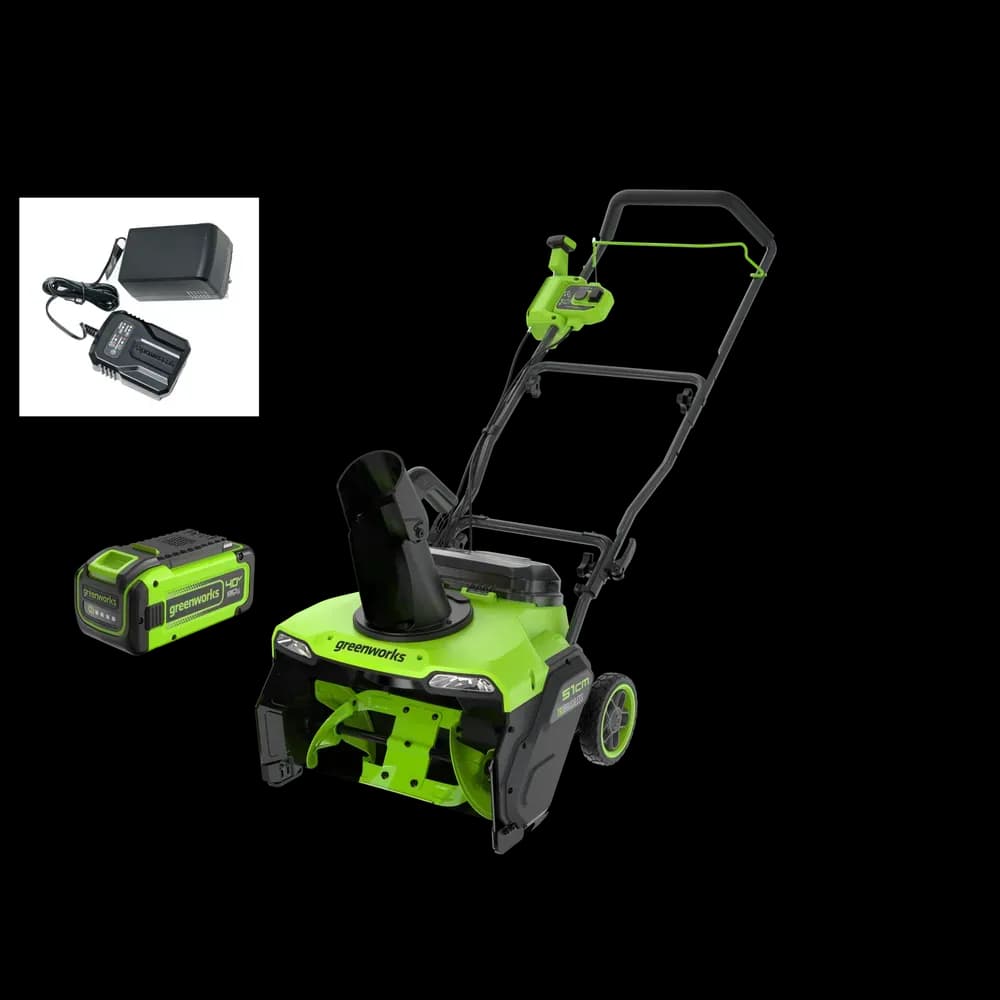Снегоуборщик аккумуляторный бесщеточный Greenworks GD40STX2, 40V, 51 см, с 1хАКБ 8 Ач и ЗУ