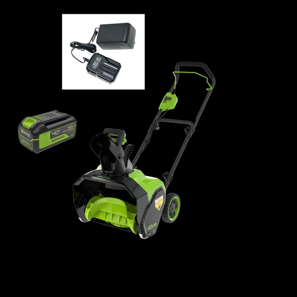 Снегоуборщик аккумуляторный Greenworks G40ST40, 40V, 40 см, с 1хАКБ 4 Ач и ЗУ