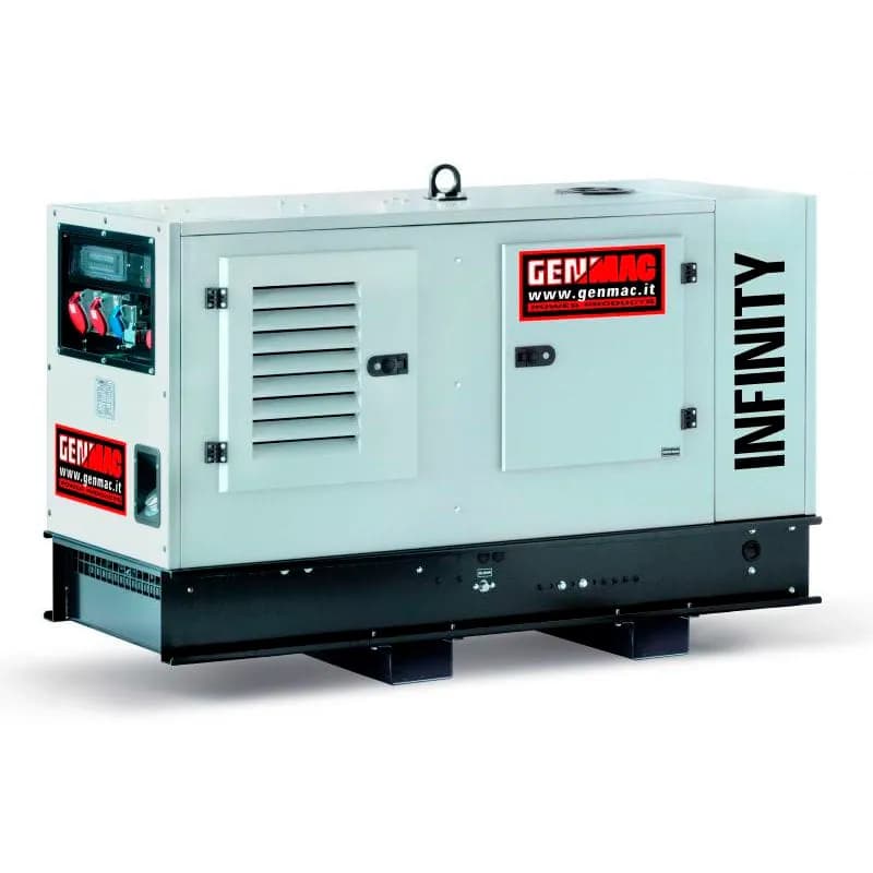 Дизельный генератор Genmac INFINITY-RENT G11KS-M5, 11 кВА, водяное охлаждение, 230-400В, 1500 об-мин, 72 дБ, вес 540 кг