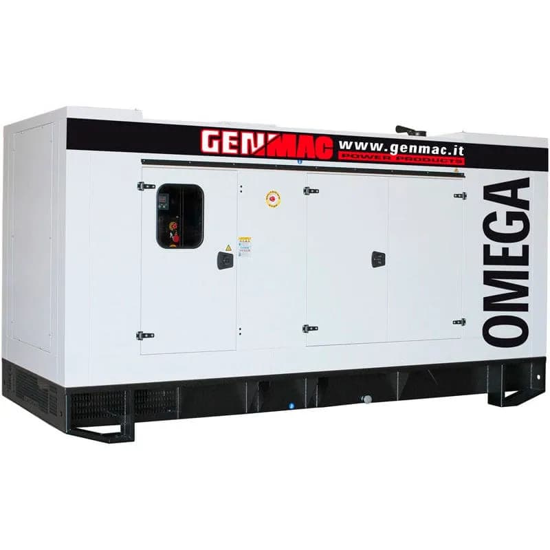 Дизельный генератор Genmac OMEGA RGU750PS-ESE, 750 кВА, воздушное охлаждение, 120-480В, 60Гц, шумозащитный кожух, вес 5970 кг