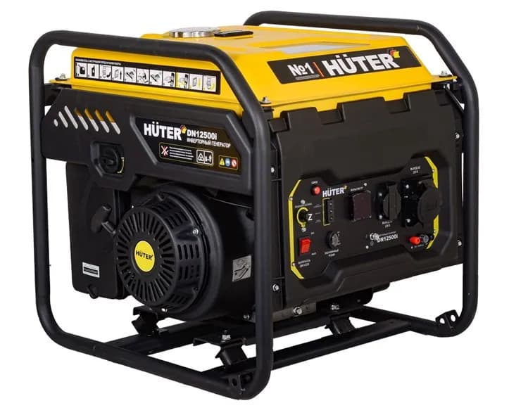 Бензиновый инверторный генератор Huter DN12500i, 8 кВт ном - 9 кВт макс, 220В, бак 25 л, инверторный