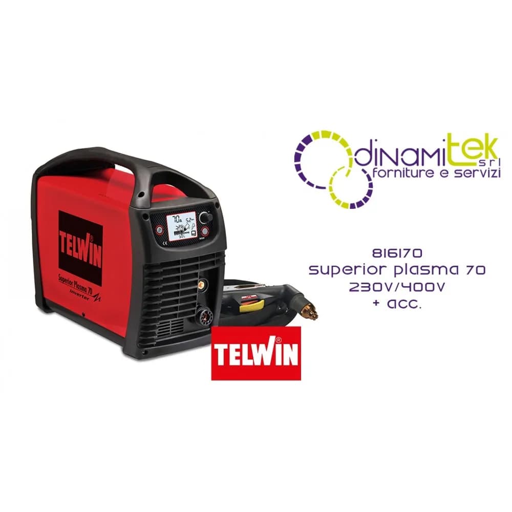 Аппарат воздушно-плазменной резки Telwin Superior Plasma 70, ток 20-70А, рез до 30мм, 230-400В 3ф, 8.5 кВт макс